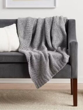 Threshold Cozy Knit‎ Throw Blanket Charcoal Midweight Modern Decor